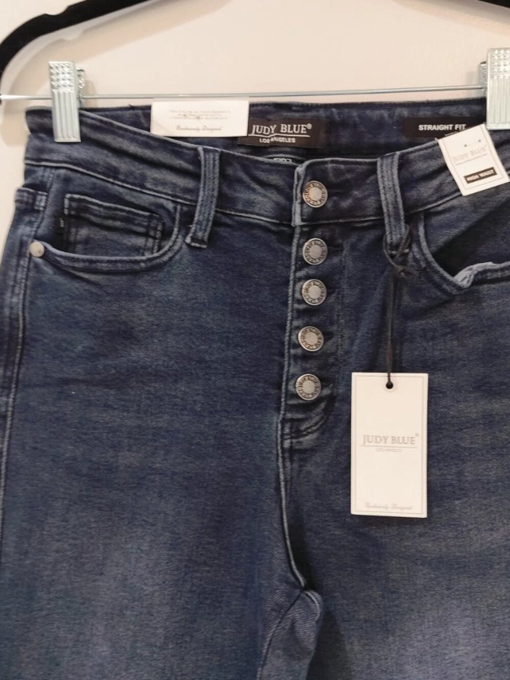 Judy Blue NWT High Rise Straight Button Fly Raw Hem Jeans Size 5/27 - Picture 2 of 12